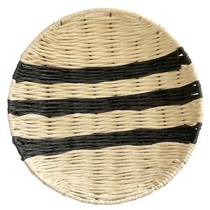 Black and Tan Decorative Woven Basket